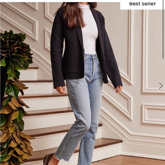 Summersalt The Ribbed Black Knit Sweater Blazer - Picture 9 of 11